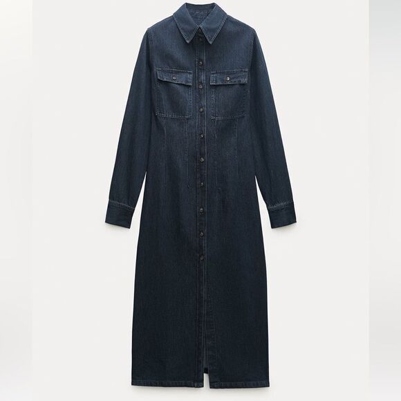 ZARA DENIM SHIRTDRESS ZW COLLECTION - Picture 3 of 5